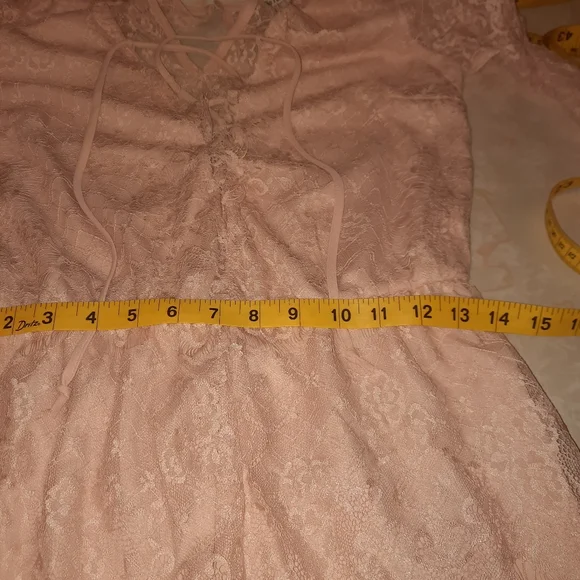 Charlotte Russe Lace Romper in Blush Pink - Picture 7 of 13